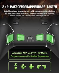 PXN P5 Vezeték Nélküli Gamer Kontroller - Hall Effekt Joystick, 4 Makró Gomb, 1000Hz Válaszidő, PC/Switch/Android/iOS Kompatibilitás, Gyrosc 4