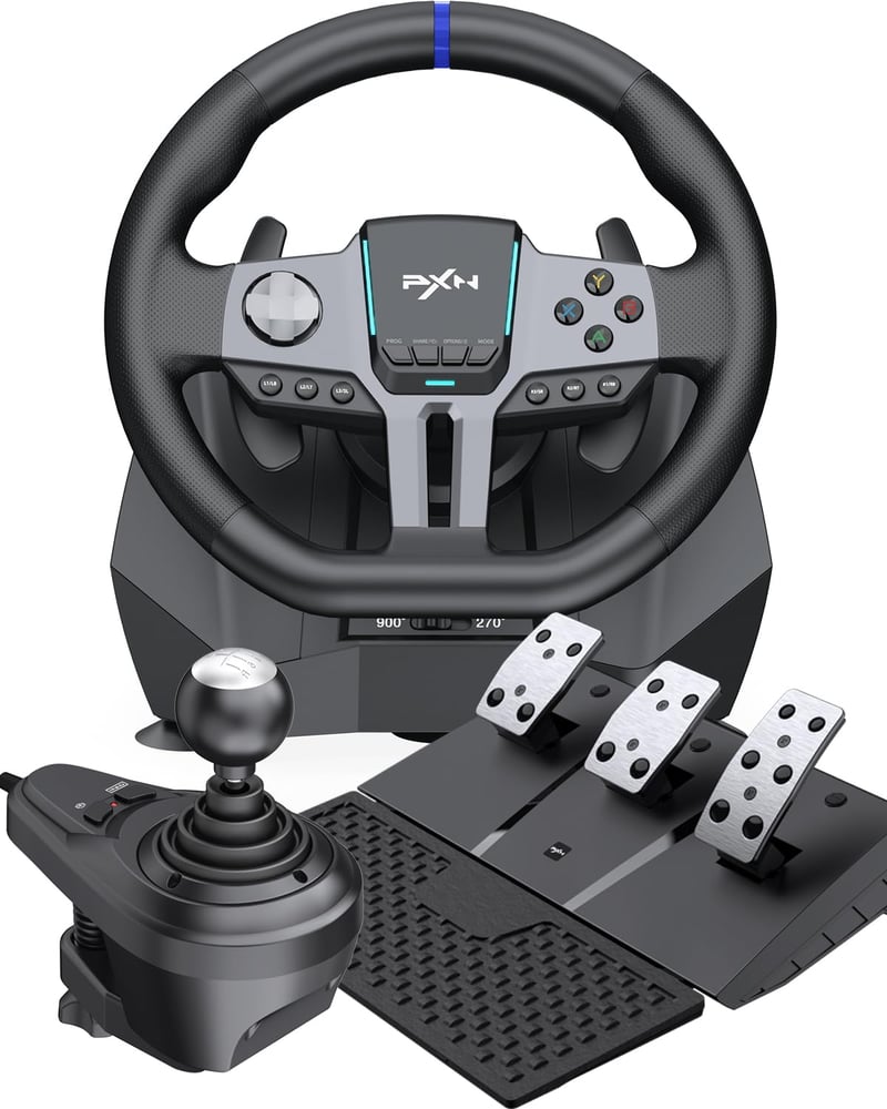 PXN V9 Gen2 Gaming Kormány 270°-900° H-váltóval Hall Effect Pedállal PC Xbox PS4