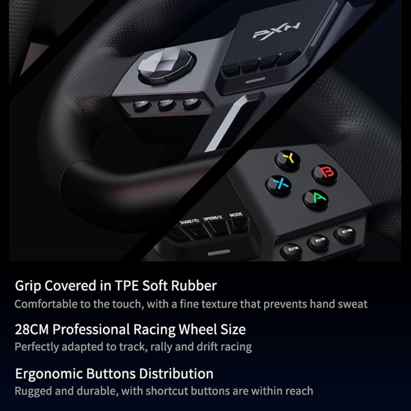 PXN V9 Gen2 Versenykerék Pedálokkal és Váltóval PC PS4 Xbox 270/900°