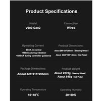 Volan gaming PXN V900 Gen2 cu pedale, 270°/900°, cu feedback prin vibrații 8