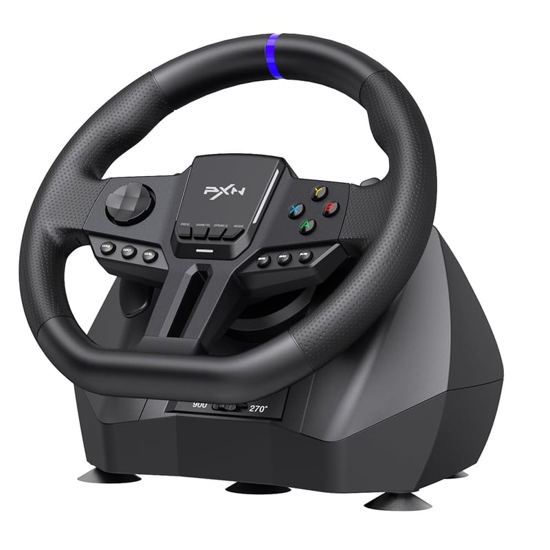 Volan gaming PXN V900 Gen2 cu pedale, 270°/900°, cu feedback prin vibrații