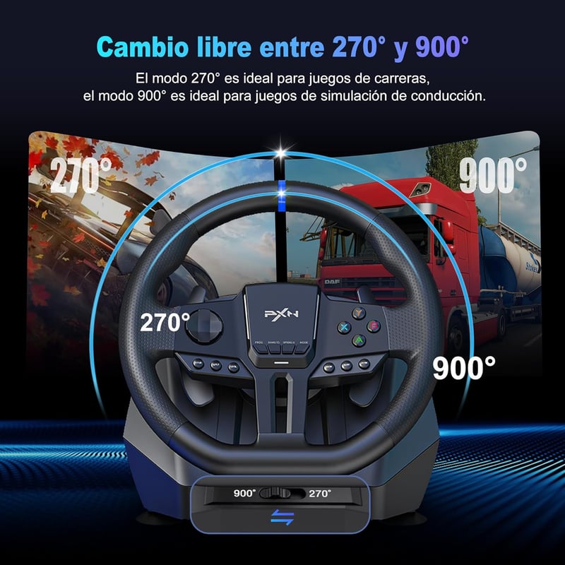PXN V900 Gen2 Versenykerék pedálokkal, 270°/900° forgás, Hall-effekt, vibráció