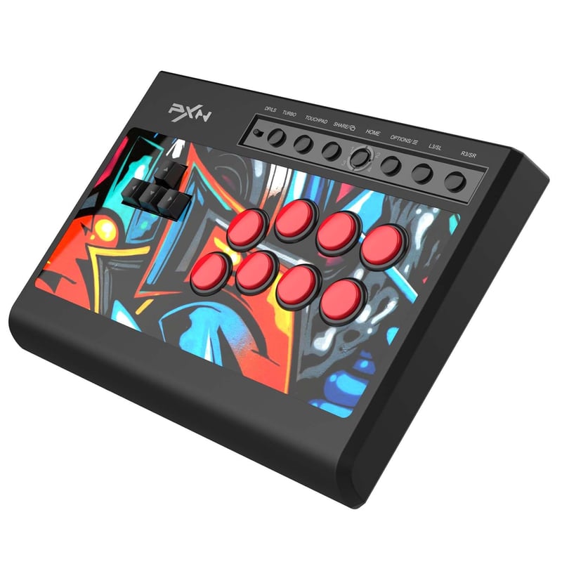 PXN X8 Arcade Fight Stick - Billentyűzet-szerű irányítógombokkal, kék mechanikus kapcsolókkal, turbó funkcióval - PC, PS3, PS4, Xbox és Swit