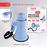 Pyle 20W Megafon Sziréna Mikrofonnal, Felvételi Funkcióval és Aux Csatlakozóval - blue 7