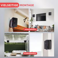Boxe de exterior Pyle de 3,5" cu Bluetooth, 200W - Sistem stereo cu 3 căi, montabil pe perete, rezistent la apă, pentru terasă, garaj, piscină, interior și exterior 4