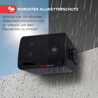 Boxe de exterior Pyle de 3,5" cu Bluetooth, 200W - Sistem stereo cu 3 căi, montabil pe perete, rezistent la apă, pentru terasă, garaj, piscină, interior și exterior 5