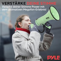Prenosný megafón Pyle 50 W so sirénou, mikrofónom, AUX vstupom a prehrávaním MP3, ergonomický vonkajší reproduktor 6