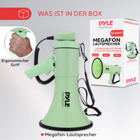 Prenosný megafón Pyle 50 W so sirénou, mikrofónom, AUX vstupom a prehrávaním MP3, ergonomický vonkajší reproduktor 7