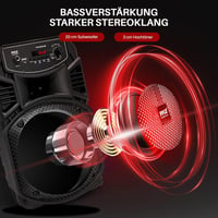 Pyle Bluetooth hangszóró - 300W, újratölthető, mélynyomóval, parti világítással 2