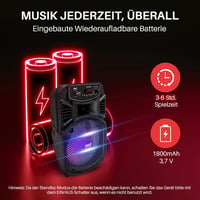 Pyle Bluetooth hangszóró - 300W, újratölthető, mélynyomóval, parti világítással 5