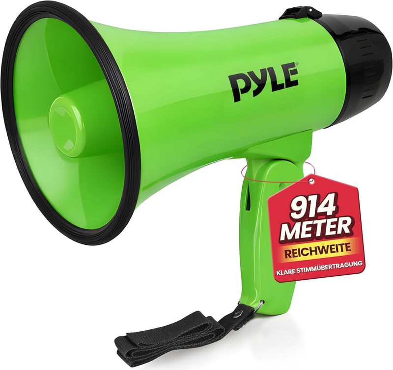Pyle PMP22GR hordozható megafon szirénával - 20 W - zöld