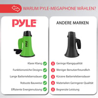 Pyle PMP22GR hordozható megafon szirénával - 20 W - zöld 4