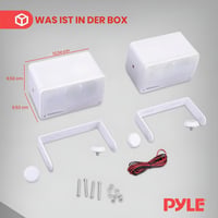 Vonkajší reproduktor Pyle 3,5-palcový, biely – 200 W nástenný reproduktor odolný voči poveternostným vplyvom na vnútorné aj vonkajšie použitie, na terasu, do záhrady, na loď 8