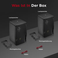 Pyle námorný vodotesný boxový reproduktor, 200W - čierny (2 ks) 7