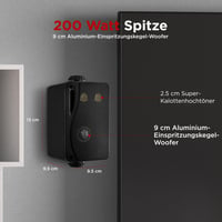 Pyle námorný vodotesný boxový reproduktor, 200W - čierny (2 ks) 2