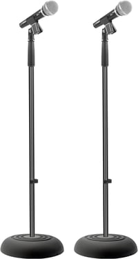 PYLE Mikrofonállvány Állítható Magasságú 85-152cm Fekete Fém Kerek Talpas Stúdió Állvány 2 Darabos Szett 1