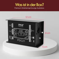 Pasívny DI box Pyle PDC21 pre gitaru, basgitaru a klávesy, 6,3 mm jack 6