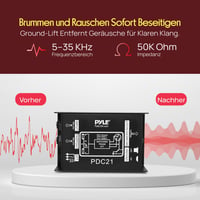 Pasívny DI box Pyle PDC21 pre gitaru, basgitaru a klávesy, 6,3 mm jack 2