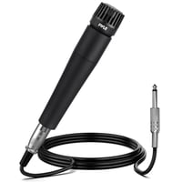 Dynamický mikrofón Pyle PDMIC78 – kompaktný ručný mikrofón so vstavaným pop filtrom, 4,5m káblom XLR-6,35mm, v kovovom tele, čierny 1