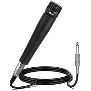 Pyle PDMIC78 dinamički mikrofon – kompaktni ručni mikrofon s ugrađenim pop filterom, 4,5m XLR-6,35mm kabelom, metalnim kućištem, crni