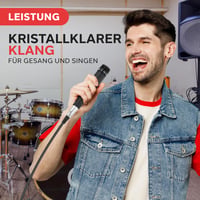 Dynamický mikrofón Pyle PDMIC78 – kompaktný ručný mikrofón so vstavaným pop filtrom, 4,5m káblom XLR-6,35mm, v kovovom tele, čierny 3