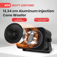 Pyle PDWR40B kültéri hangszóró, vízálló, 200 W - fekete, 2 db 5