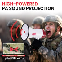 Megafón Pyle PMP30 30W so sirénou a mikrofónom, skladací reproduktor pre deti aj dospelých, na futbalové zápasy a podujatia 5