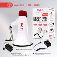 Pyle PMP48IR megafon 40 W, AUX bemenet és felvétel funkcióval - fehér 6