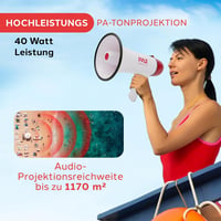 Pyle PMP48IR megafon 40 W, AUX bemenet és felvétel funkcióval - fehér 2