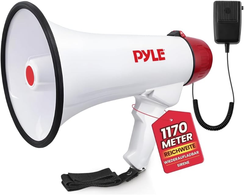 Pyle PMP48IR megafon 40 W, AUX bemenet és felvétel funkcióval - fehér