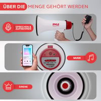 Pyle PMP48IR megafon 40 W, AUX bemenet és felvétel funkcióval - fehér 3