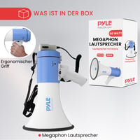 Megafón Pyle PMP50 50 W so sirénou a mikrofónom – Prenosný ručný reproduktor, dosah 200 m, na vonkajšie športové a bezpečnostné účely 7