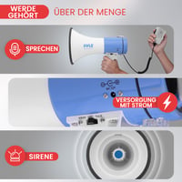 Megafón Pyle PMP50 50 W so sirénou a mikrofónom – Prenosný ručný reproduktor, dosah 200 m, na vonkajšie športové a bezpečnostné účely 3