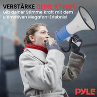 Megafón Pyle PMP50 50 W so sirénou a mikrofónom – Prenosný ručný reproduktor, dosah 200 m, na vonkajšie športové a bezpečnostné účely 6