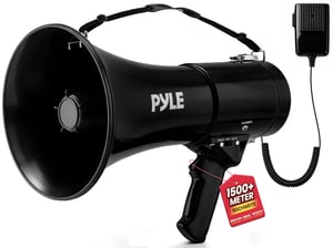 Pyle PMP53IN megafon s 3,5 mm AUX ulazom, kontrolom glasnoće, sirenom, prijenosan, za vanjsku i unutarnju upotrebu, za trenere i događaje