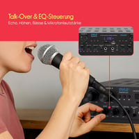 Pyle PTA44BTEU Bluetooth sztereó erősítő 4 csatornás, 500 W, karaoke, FM rádió 4