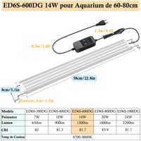 PYPABL LED osvetlenie do akvária, plné spektrum, časovač, 10 úrovní jasu, automatický cyklus 24/7 pre rastliny, výsuvný držiak 60-80 cm 2