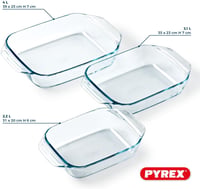 Set de vase de copt din sticlă borosilicată Pyrex 8023510, 3 piese - 30,8x41,8 cm 5