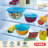 Pyrex 5 részes üveg saláta tál szett fedővel BPA mentes 4