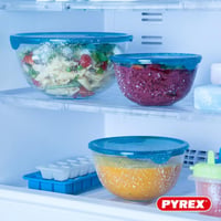 Pyrex 5 részes üveg saláta tál szett fedővel BPA mentes 6