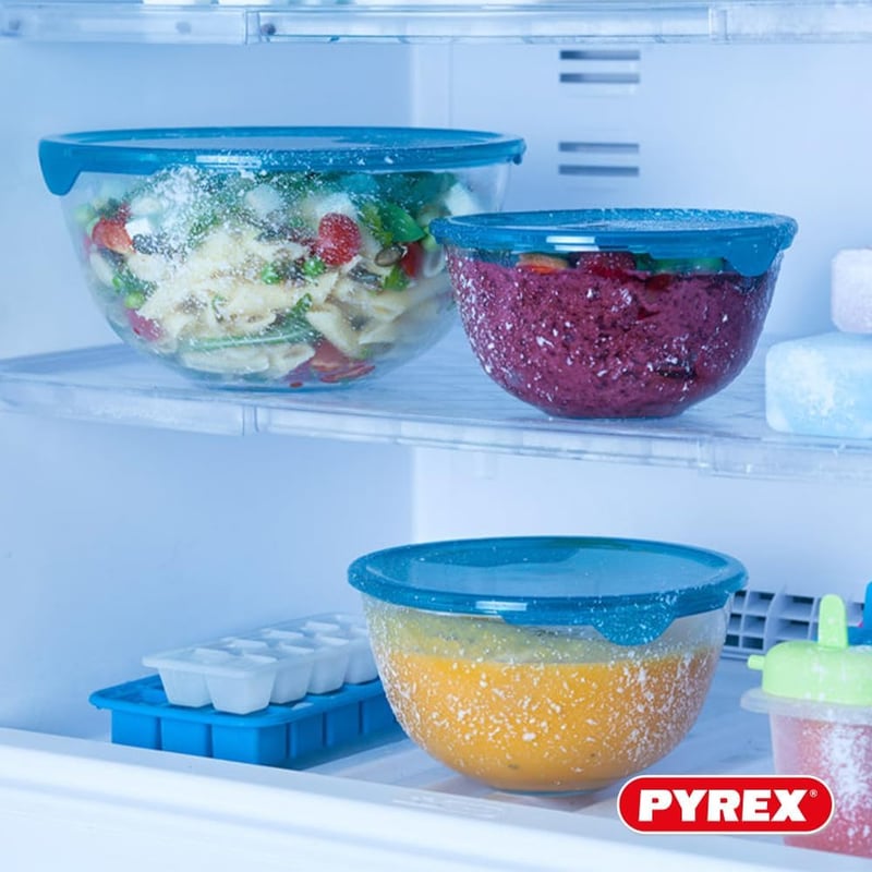 Pyrex 5 részes üveg saláta tál szett fedővel BPA mentes