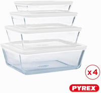 Pyrex Cook & Freeze 4 darabos üveg tárolo szett fagyasztáshoz BPA mentes 2