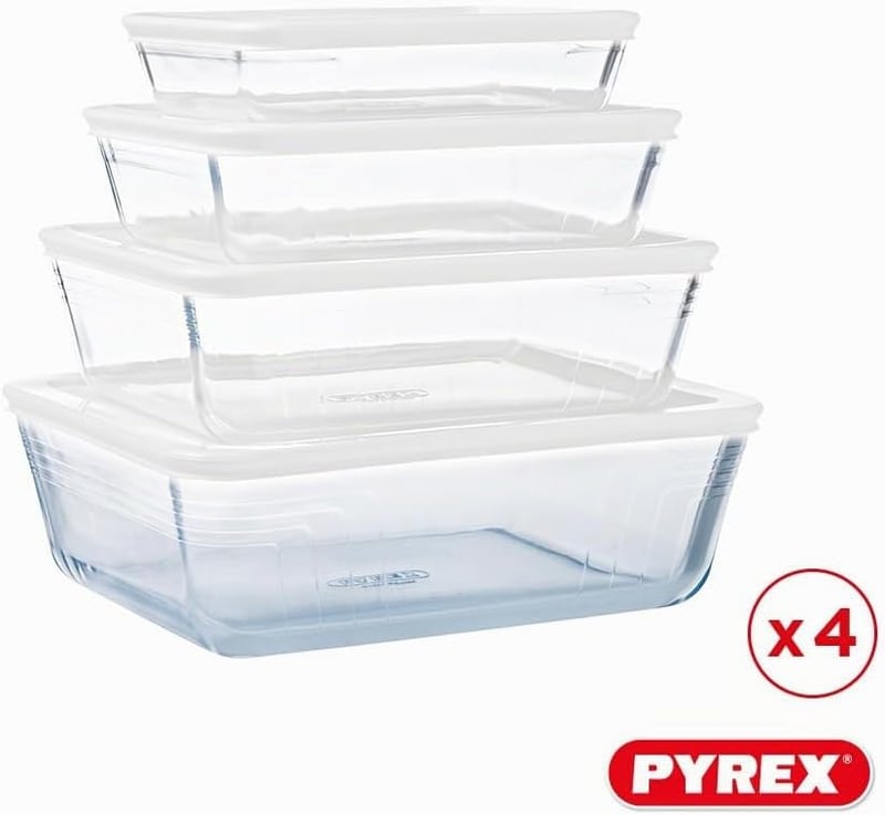 Pyrex Cook & Freeze 4 darabos üveg tárolo szett fagyasztáshoz BPA mentes