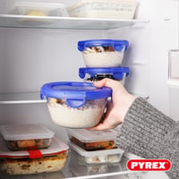7-dielna súprava sklenených dóz na potraviny Pyrex Cook & Go so vzduchotesným vekom – vhodné do rúry, mikrovlnky a umývačky riadu, rôzne veľkosti 7