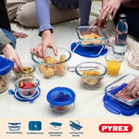 7-dielna súprava sklenených dóz na potraviny Pyrex Cook & Go so vzduchotesným vekom – vhodné do rúry, mikrovlnky a umývačky riadu, rôzne veľkosti 5