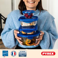 7-dielna súprava sklenených dóz na potraviny Pyrex Cook & Go so vzduchotesným vekom – vhodné do rúry, mikrovlnky a umývačky riadu, rôzne veľkosti 6