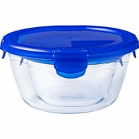 Súprava sklenených dóz na potraviny Pyrex Cook & Go, 3 ks, s hermeticky uzatvárateľnými viečkami, okrúhle nádoby na obed, objem 0,7 l 1