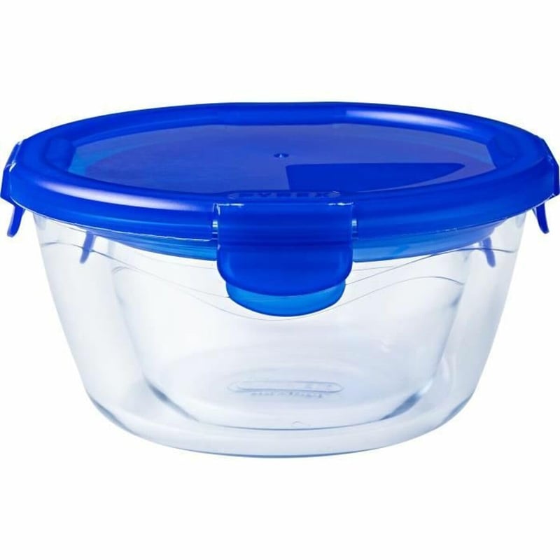Súprava sklenených dóz na potraviny Pyrex Cook & Go, 3 ks, s hermeticky uzatvárateľnými viečkami, okrúhle nádoby na obed, objem 0,7 l