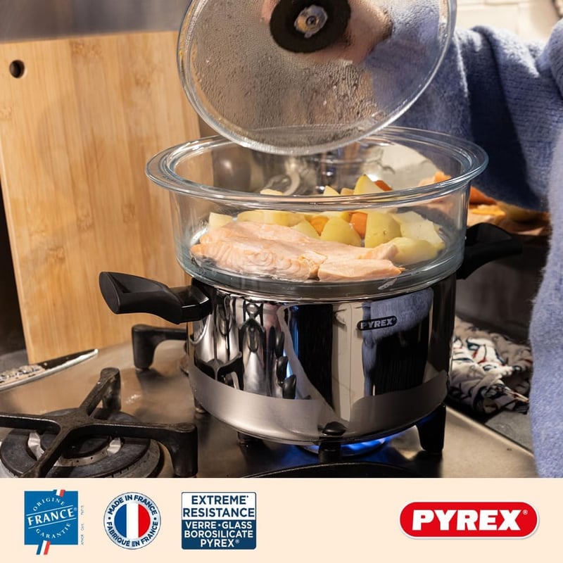 Pyrex Gőzölő Kosár Fedővel - Egészséges Főzéshez