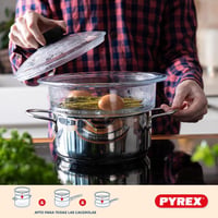 Pyrex Gőzölő Kosár Fedővel - Egészséges Főzéshez 3